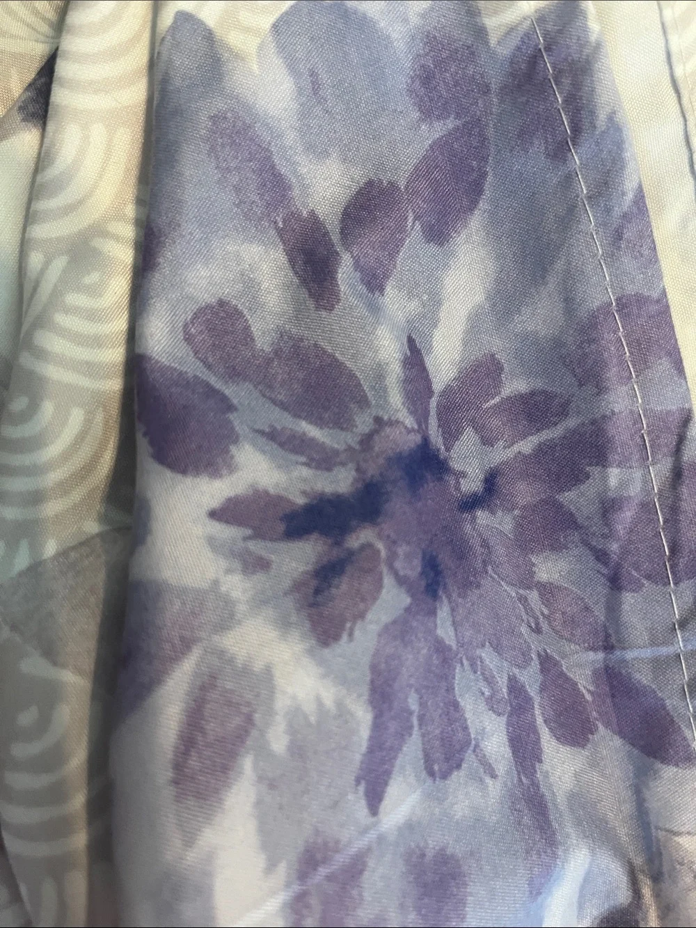 Floral Purple Shower Curtain - Elegant Watercolor Blooms - Picture 3 of 4